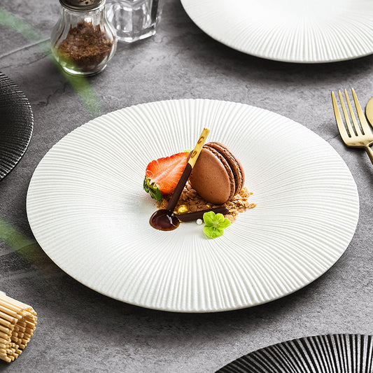 Plato Llano de Cerámica Porcelana Estilo Occidental Diseño Elegante