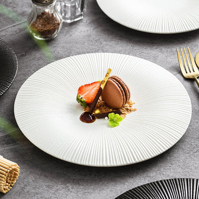 Plato Llano de Cerámica Porcelana Estilo Occidental Diseño Elegante