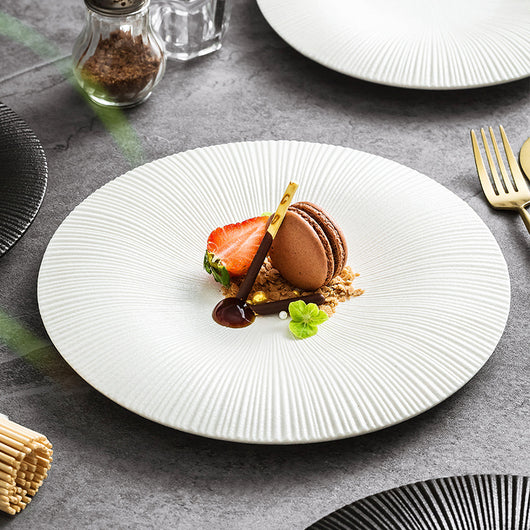 Plato Llano de Cerámica Porcelana Estilo Occidental Diseño Elegante