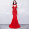 Vestido de Noche Elegante para Mujer con Escote Profundo y Cola