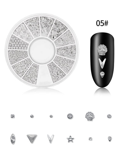 Caja Organizadora de Remaches Plateados con Strass y 12 Compartimentos - Image 14