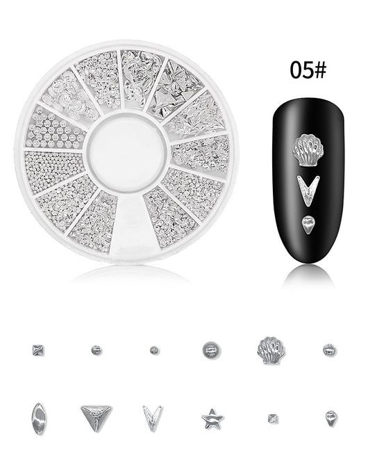Caja Organizadora de Remaches Plateados con Strass y 12 Compartimentos - Image 14