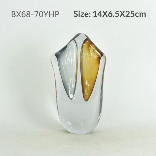 Jarrón de Cristal Nórdico Amarillo Lujo Moderno - Grosor Premium - Image 3