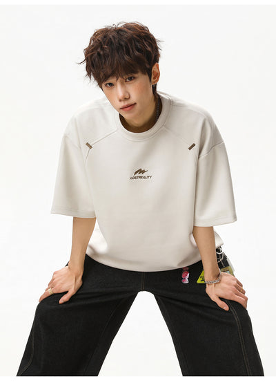 Playera Estructurada de Manga Corta con Textura Combinada para Hombre - Image 11
