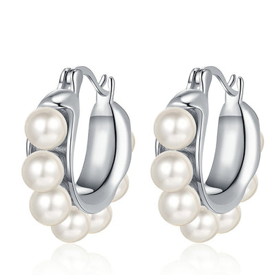 Aretes de Plata 925 con Perla - Diseño U Minimalista para Mujer - Image 6