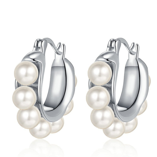 Aretes de Plata 925 con Perla - Diseño U Minimalista para Mujer - Image 6