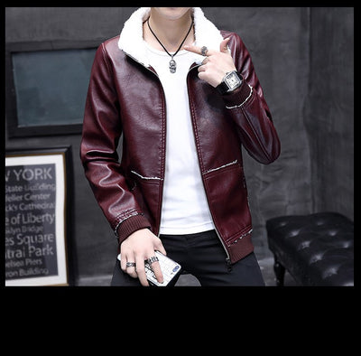 Chaqueta de Cuero y Forro Polar Cordero Cashmere para Hombre - Image 8