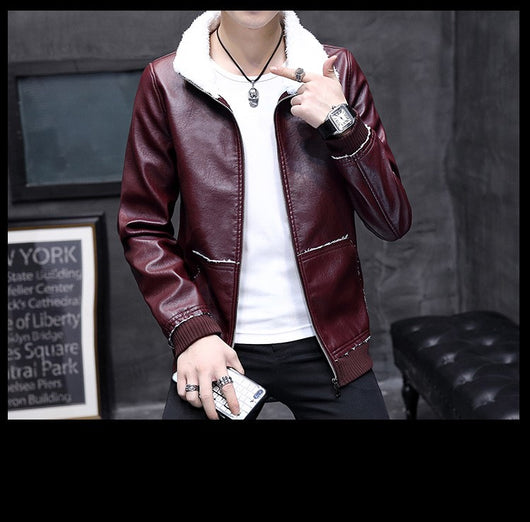 Chaqueta de Cuero y Forro Polar Cordero Cashmere para Hombre - Image 8