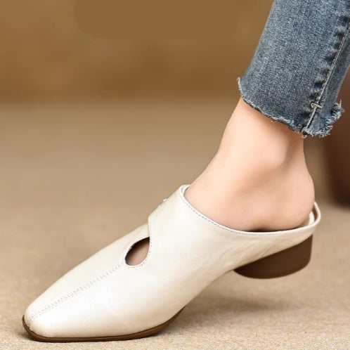 Pantuflas Deslizables de Piel de Borrego con Costura Artesanal