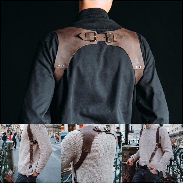 Cinturón Punk Ajustable con Hebilla de Correa para Hombre