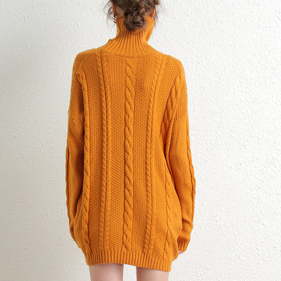 Vestido Suéter Cuello Alto Midi - Image 9