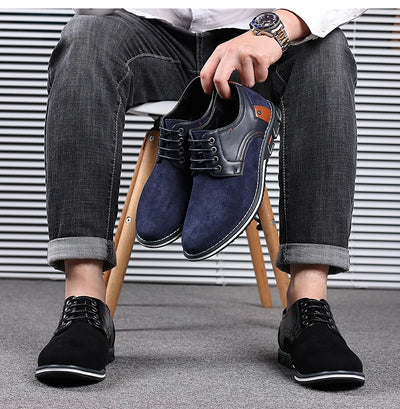 Zapatos Casuales de Cuero para Hombre con Punta Redonda y Cordones - Image 11