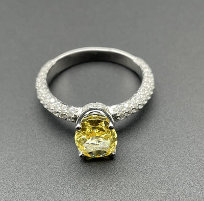 Anillo de Plata 925 con Circonia Cúbica Amarilla - Diseño Elegante y Minimalista para Mujer - Image 4