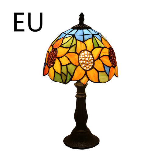 Lámpara de Mesa Vintage con Vidrio Ámbar y Base de Resina - Image 16