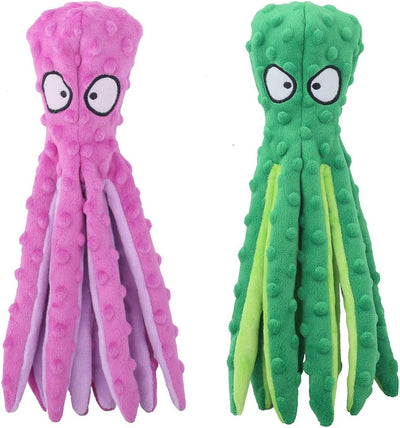 Juguete Pulpo Chirriante sin Relleno para Perros - Juguete Crujiente Interactivo para Cachorros