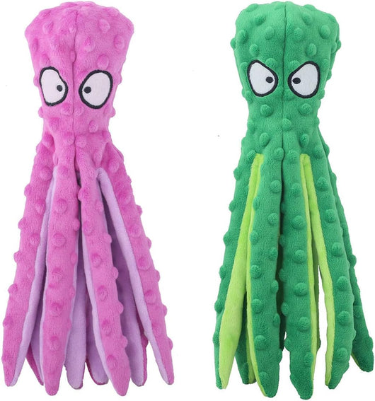 Juguete Pulpo Chirriante sin Relleno para Perros - Juguete Crujiente Interactivo para Cachorros