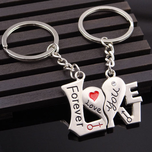 Llavero de Metal para Parejas - Regalo Día de San Valentín con Carta de Amor