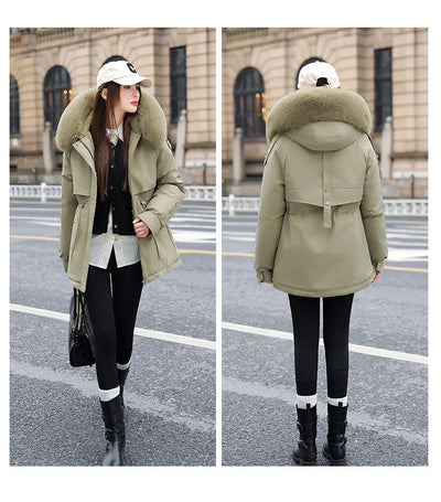 Chaqueta Acolchada Mujer con Cuello de Pelaje y Forro Polar - Image 29