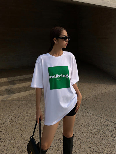 Blusa Blanca Suelta Estampada de Manga Corta para Mujer - Image 6