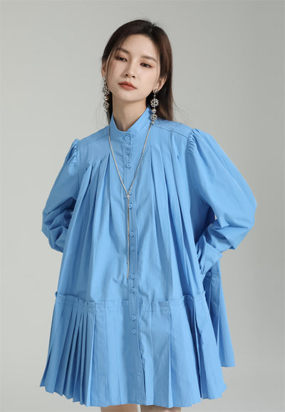 Vestido Camisero Plisado Manga Larga Diseño Exclusivo - Image 14