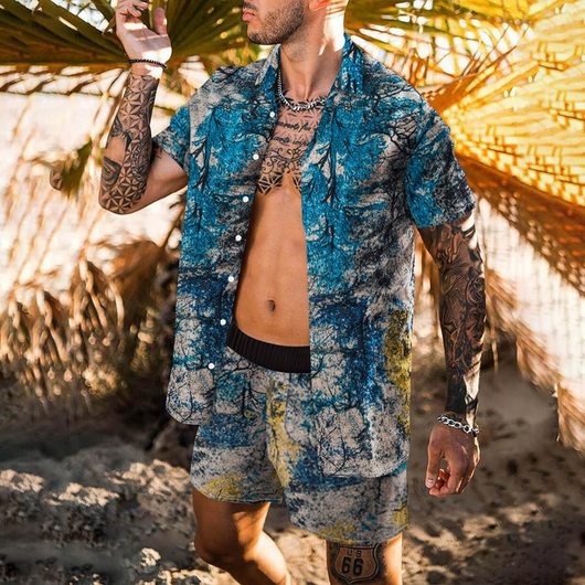 Camisa Suelta Retro para Hombre - Estilo Personalidad Playa Manga Corta - Image 27