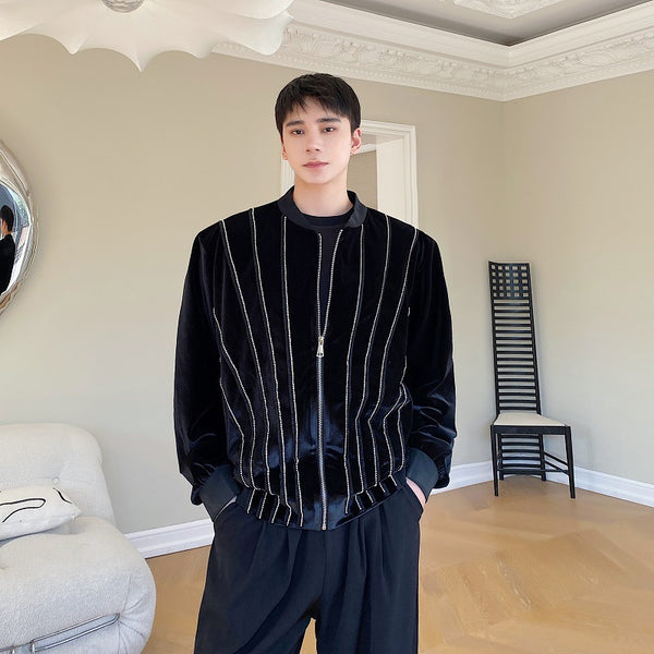 Suéter Abrigo para Hombre con Lentejuelas Tridimensionales
