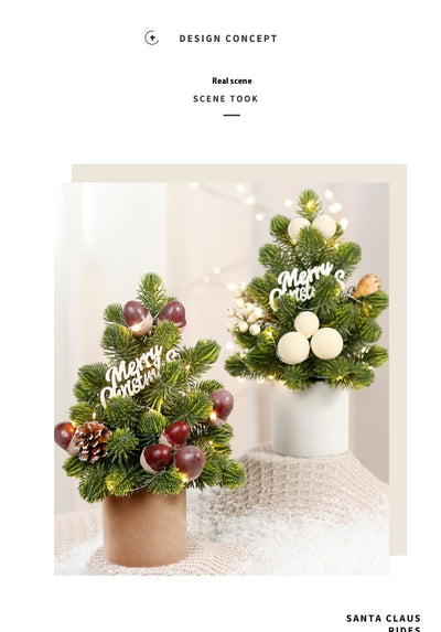 Adornos Navideños LED Piñas de Pino Miniatura Norbison para Árbol de Escritorio - Image 9