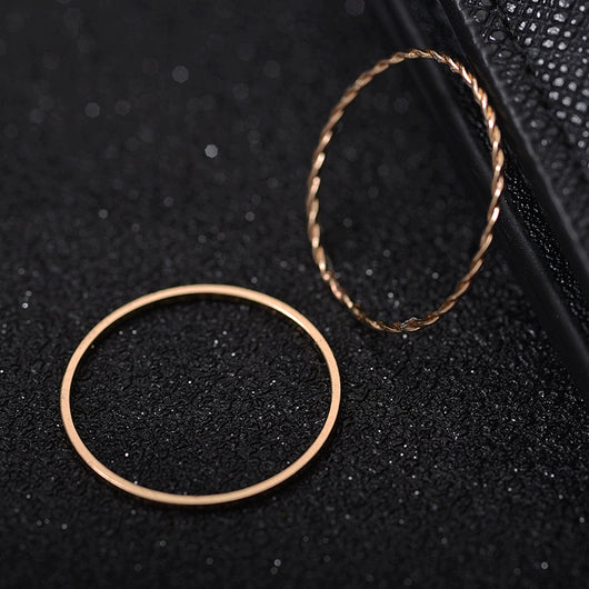 Juego de 2 Anillos Geométricos Chapados en Metal - Image 13