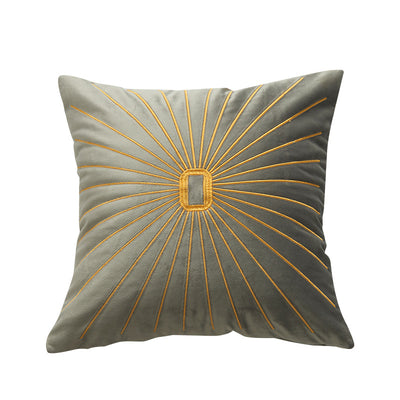 Funda de Almohada con Bordado de Hilo Dorado Holandés Terciopelo - Image 2