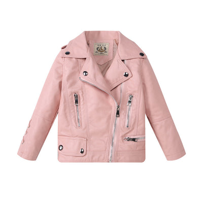 Chaqueta de Cuero Estilo Motociclista para Niños y Niñas - Image 13