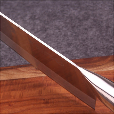 Cuchillo de Cocina en Acero Inoxidable con Mango de Madera Amarilla - Image 9