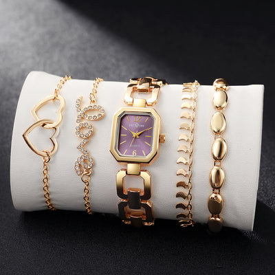 Reloj Cuadrado Elegante para Mujer con Pulsera Corazón - Image 8