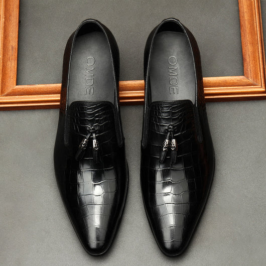 Zapatos de Cuero Genuino para Hombre Punta Aguda Estilo Ejecutivo - Image 13