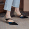 Zapatos de Tacón Stiletto Puntiagudo con Combinación de Colores para Mujer