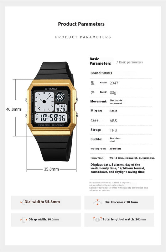 Reloj Deportivo Electrónico Resistente al Agua Multifuncional para Hombre - Image 16