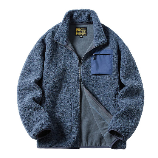 Chaqueta Denim con Forro de Terciopelo Talla Grande Hombre - Image 11