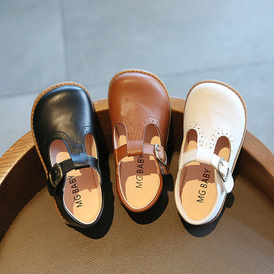Zapatos de Cuero Estilo Británico para Niñas con Suela Blanda y Velcro - Image 5