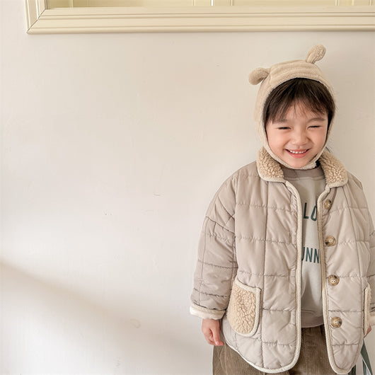 Chaqueta Acolchada Infantil a Cuadros en Algodón - Image 11