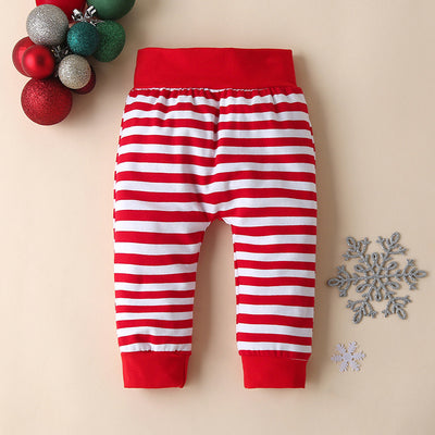 Conjunto de Tres Piezas Navideño a Rayas con Gorro para Bebé - Image 14