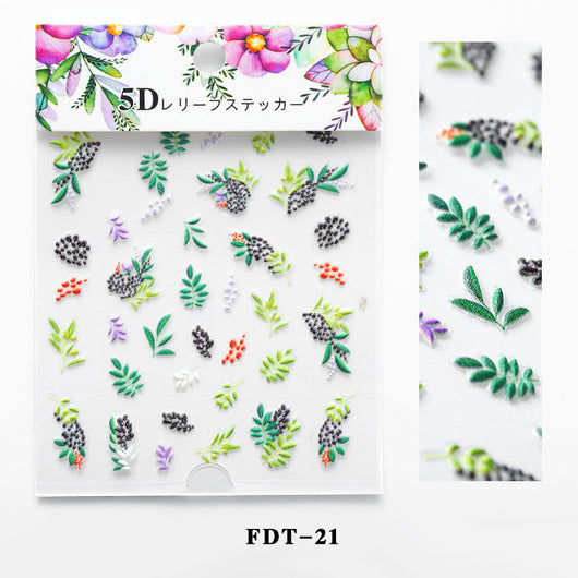 Calcomanías de Uñas con Relieve Serie Flores - Image 11