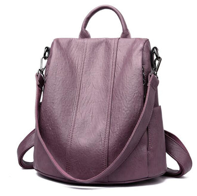 Mochila de Cuero Antirrobo Multifuncional con Protección RFID - Image 10