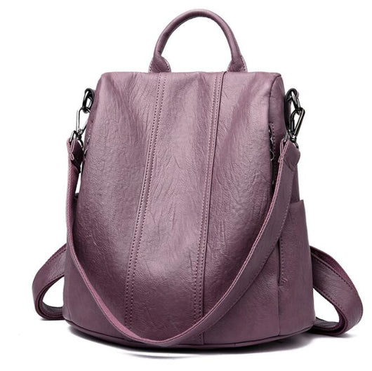 Mochila de Cuero Antirrobo Multifuncional con Protección RFID - Image 10