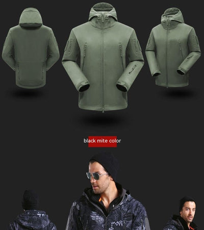 Traje Térmico Táctico Shark Skin Camuflaje Militar - Chaqueta Soft Shell Gruesa Talla Grande - Image 18