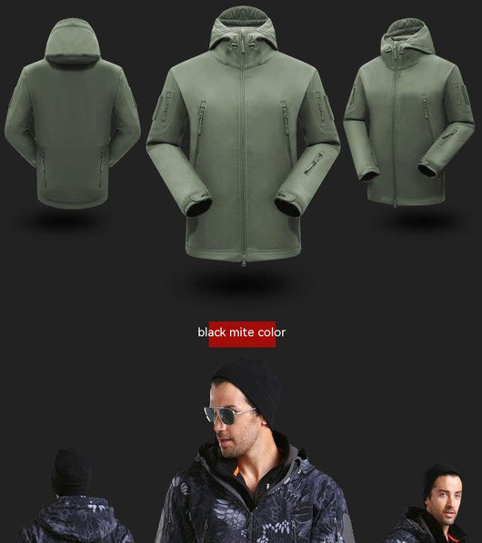 Traje Térmico Táctico Shark Skin Camuflaje Militar - Chaqueta Soft Shell Gruesa Talla Grande - Image 18