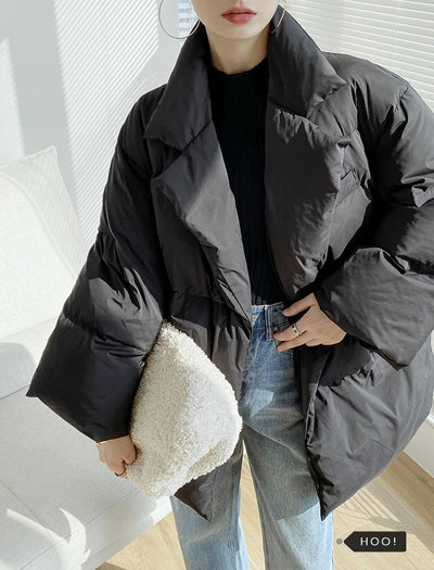 Chaqueta Acolchada Suelta de Largo Medio con Cuello de Traje - Image 13