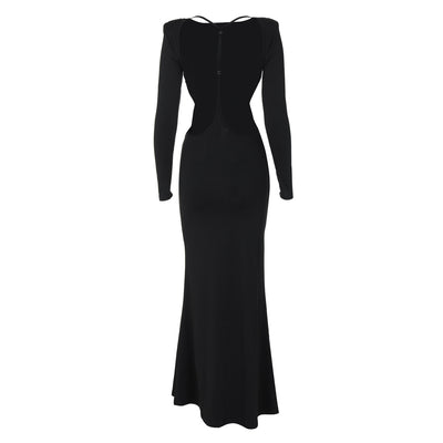 Vestido Largo Ajustado con Espalda Hueca - Manga Larga Sexy - Image 22