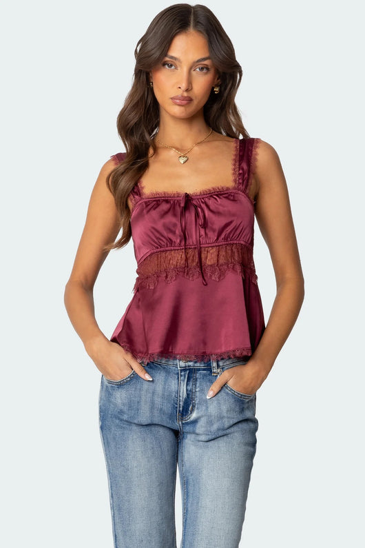 Blusa Camisola con Encaje y Tirantes Finos - Image 7