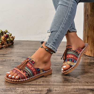 Sandalias Planas con Borlas Decorativas para Mujer - Image 3