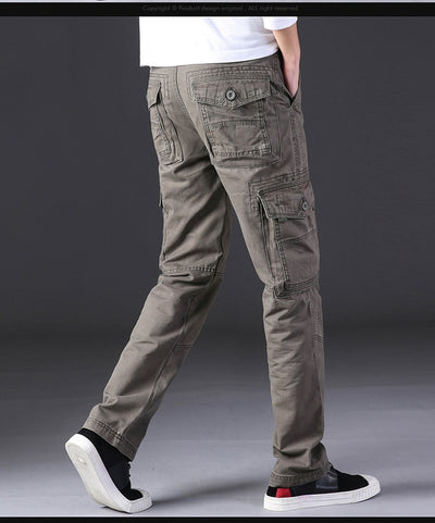 Pantalones de Trabajo Hombre Algodón Puro Bolsillos Múltiples Corte Recto - Image 13