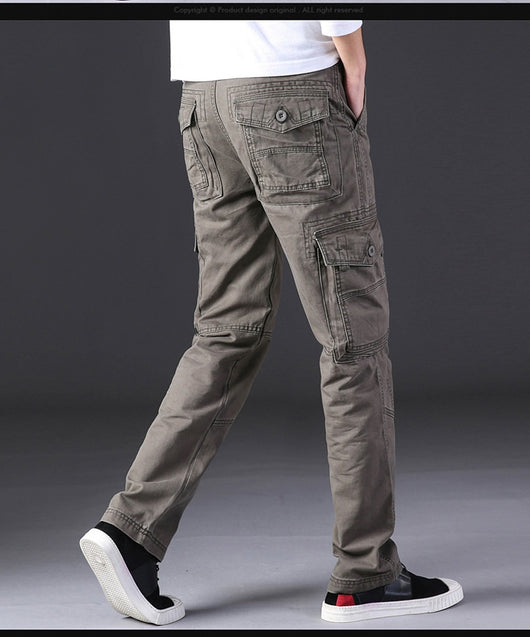 Pantalones de Trabajo Hombre Algodón Puro Bolsillos Múltiples Corte Recto - Image 13